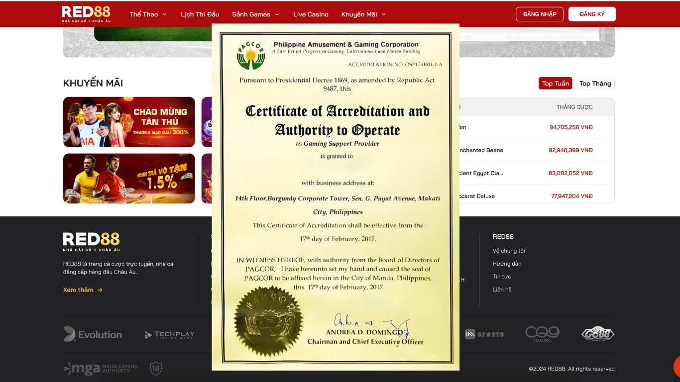 Giới Thiệu Red88 - Web Cá Cược Bóng Đá, Casino Online Uy Tín