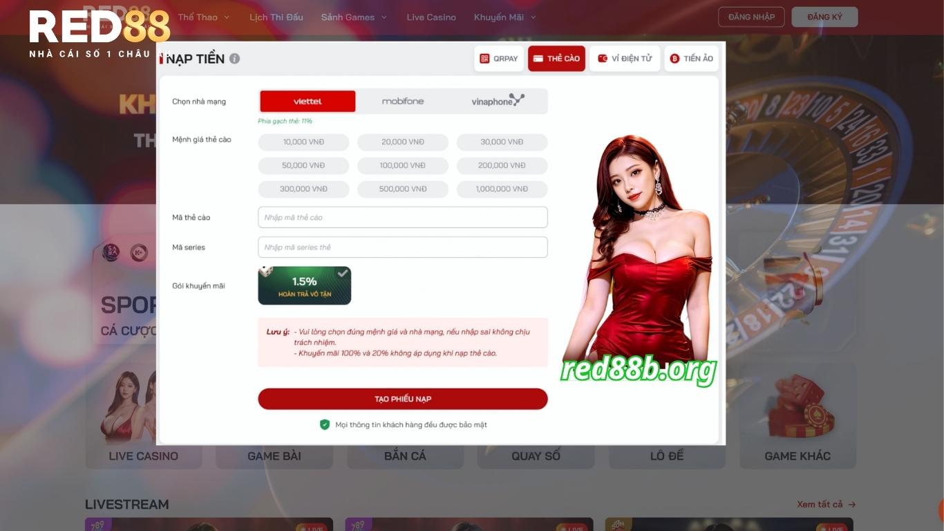 Những lưu ý quan trọng khi nạp tiền Red88