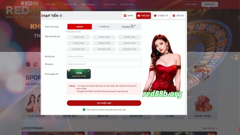 Vì sao nên tiến hành nạp tiền tại Red88?