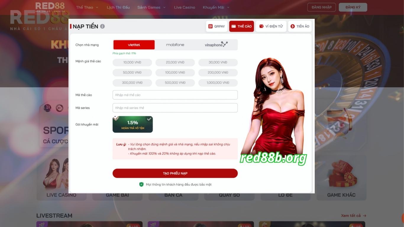 Vì sao nên tiến hành nạp tiền tại Red88?